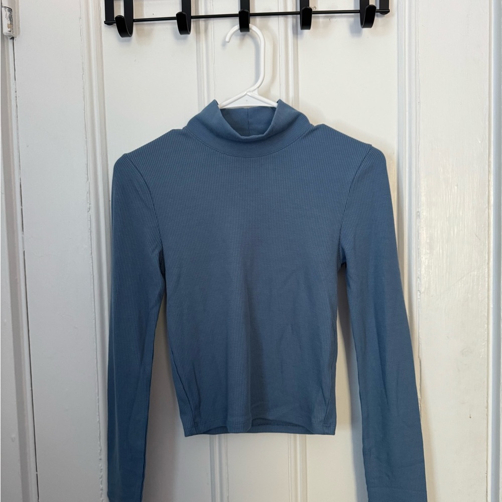 American Eagle Outfitters Slate Blue Long Sleeve Top